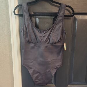 Gray Sleeveless Bodysuit